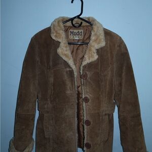 Mudd Brown Suede Faux Shearling Jacket